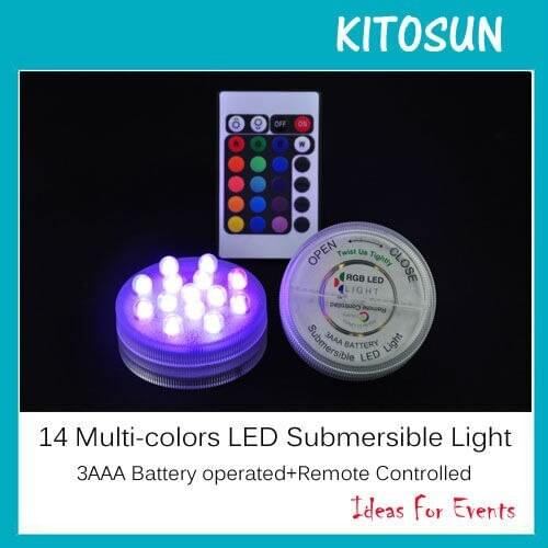 KITOSUN 12pcs/Lot 14 fuchsia Color Remote Controlled Battery Operated Submersible Floralyte