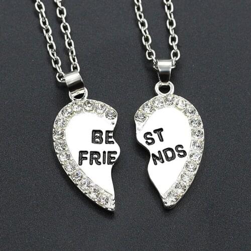 Best Friends Heart Shape Pendant Necklace Unisex Personality Friendship Necklaces Jewelry Gift