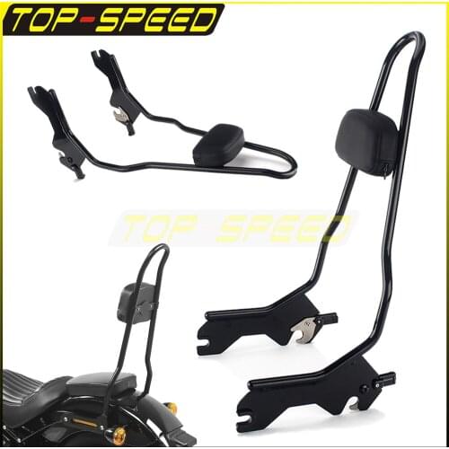 Motorcycle Black 20"" Tall Detachable Passenger Backrest Sissybar W/Pad For Harley 2018-2021 Deluxe FLDE Heritage Classic FLHC