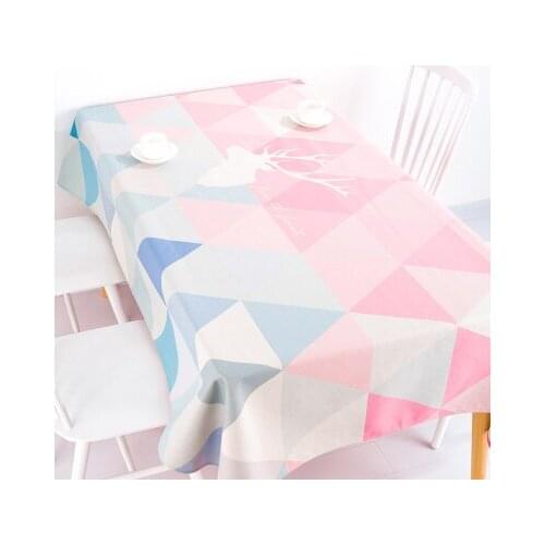 The Nordic modern minimalist Ins pink coffee table cloth linen tablecloths cover towel thick rectangular antependium decoration