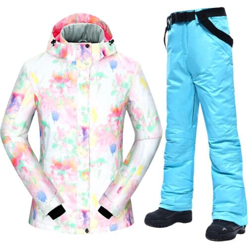 2020 New Ski Suit Women -30℃ Female Thermal Windproof Waterproof Snow Jacket And Pants Skiing And Snowboarding Suits Brands