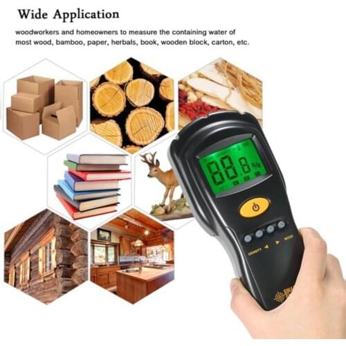 New Digital Hygrometer Moisture Meter Non-contact Wood Moisture Meter Wood/Cardboard Lumber/Concrete Buildings Humidity Detector