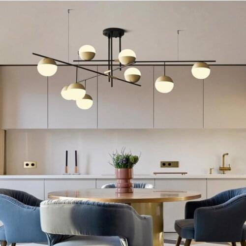 Postmodern Style Restaurant Pendant Light Art Design Glass Balls Gallery Parlor Hotel Hall Decoration Suspension Lights