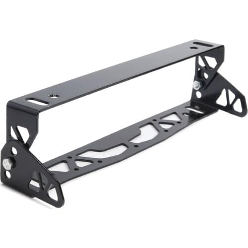 Adjustable Tilt License Plate Bracket Aluminum Number Plate Holder (Black)