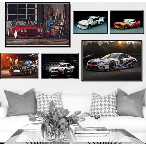 Racing Car Retro Classic M3 E30 Series Super Poster And Prints Wall Art Canvas Picture Painting Modern Home Decor quadro plakat