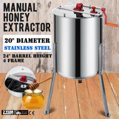 Manual Honey Extractor Centrifuge Inoxy 4 frames Bee 53 x 53 x 78cm