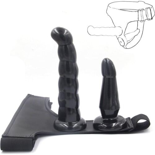 Removable Strap On Dildo Lesbian Sex Toy Three Dildo With harness Strapon Penis strap-on Anal Plug For Couple Chastity Belt