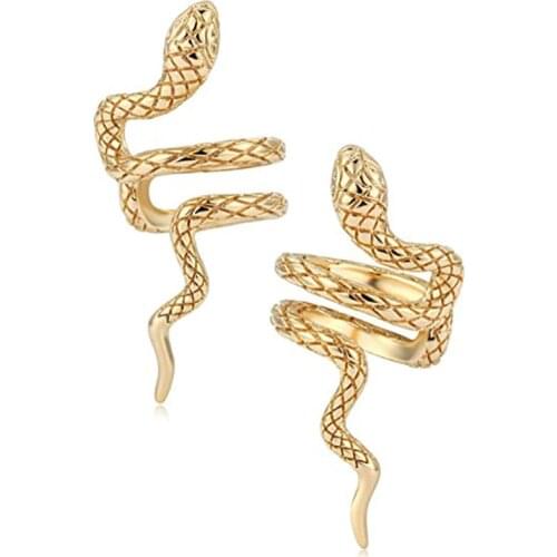 Fashion Gold Color Ear Cuff Earrings for Women Snake Earcuff Clip on Earring No Pierced Jewelry Boho Wedding Party Jewelry