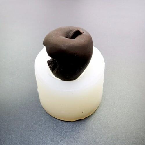 SG0003 Apple with a Bite Shaped Silicone Mold Soap Mould Handmade Soap Making Candle Moulds Cake Decoration Fondant Cake 3D PRZY