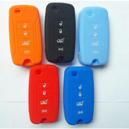 4 Buttons Flip Folding Remote Key Holder Silicone Cover For Jeep Renegade For Dodge Chrysler Key Remote FOB Shell