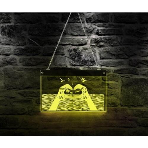 Time To Travel LED Neon Wall Sign Take a Trip Wall Art Tourist Bureau Wall Decor Vacation Home Lighting Sign Travel Lover Gift