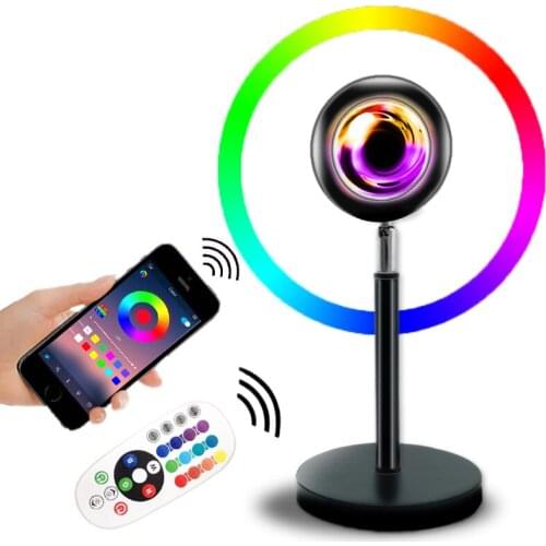16 Color APP Controll RGB Smart LED Bulb Sunset Projection Lamp USB Bluetooth Light For Room Background Home Decoration