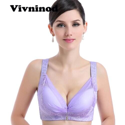 Female intimate underwear Solid push up Bra big large size lace bras plus size black red blue bras for women 90 95 100 C D E Cup