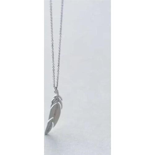 Bohemian Feather Pendant Necklace Real 925 Sterling Silver Personality for Female Mujer Party Girls Jewelry Birthday Gifts SN025