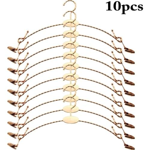 10 PCS/Lot Exquisite Metal Bold Non-slip Underwear Alloy Hanger Underwear bra Clothespin Bra Underwear Panties Clip Clothes Rack