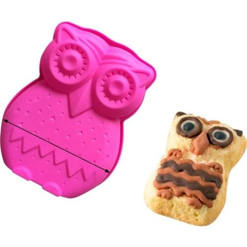 3D Large Cute Owl Shaped Baking Silicone Cake Mold Handmake Chocolate Fondant Bread Mould For Kitchen Bakeware Cake Pan Tools
