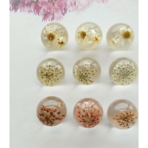 5pcs Fashion Dried Flower Resin Button Sew-On Buttons For Skirt Clothes Craft DIY Decoration Ornament Natural HighQuality15mm