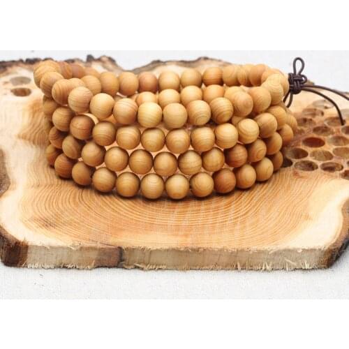8mm Genuine Sandalwood Bead Necklace Sandalwood Wrist Mala Bracelet Rosary Unisex