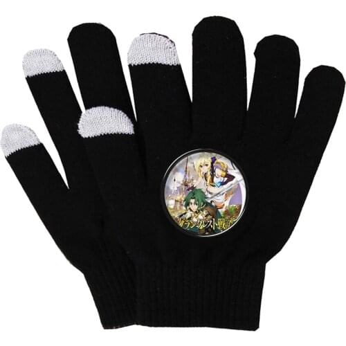 Anime Grancrest Senki Gloves Warm Finger Cotton Gloves Black Gloves Hand Warmer for Touch Screen Smart Phone Female Gloves