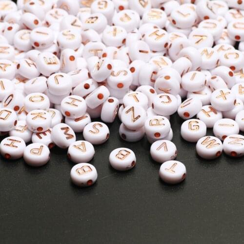 Mix White Acrylic Letter Beads 4x7mm Round Alphabet Spacer Loose Beads For Jewelry Making Diy Necklace Bracelet Accessories
