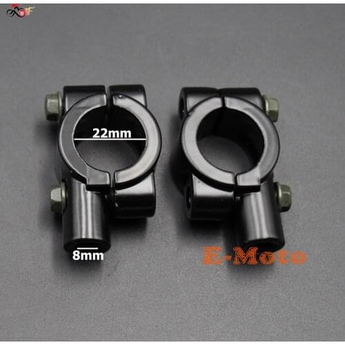 8MM 7/8" Motorcycle HandleBar Mirror Thread Mount Holder Clamp Adaptor ATV UTV new E-Moto
