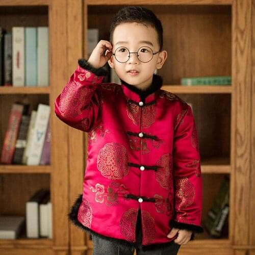 Childrens Tang suit boys New Years festive baby New Years clothes thickening New Years clothing Chinese style autumn and win