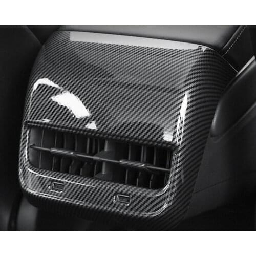 Chrome car centre armrest Air condition rear air outlet decorative cover,rear air vent guard cover For Tesla Model3 model 3