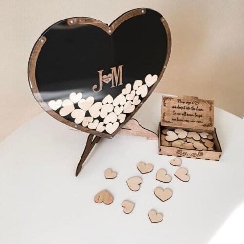 Custom Heart Shape Drop Box Wedding Guest Book Alternative with Heart Wedding Decor Acrylic Wedding GuestBook Guest Signature