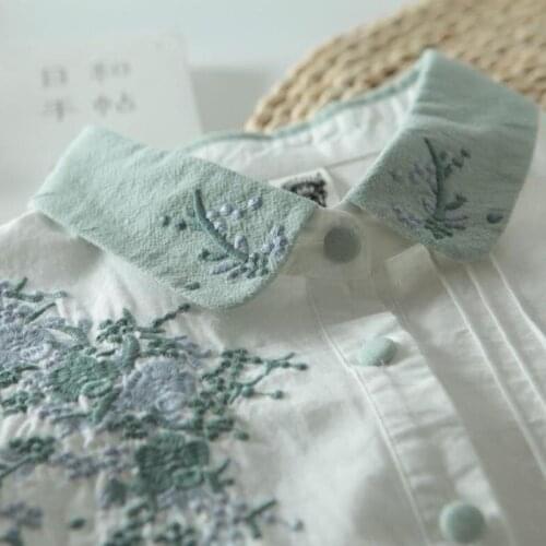 JIEJIN Women's Shirts With Embroidery