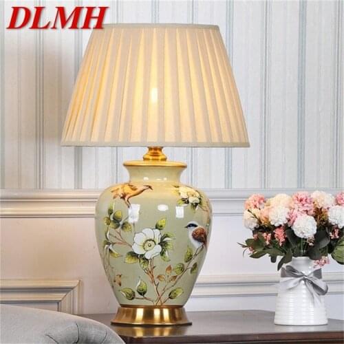 DLMH Ceramic Table Lamp Desk Light Luxury Modern LED Pattern Design For Home Bedroom Living Room