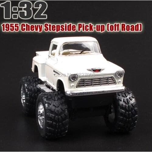 1955 Chevy Stepside Pick-up Off Road 1:32 Alloy Diecast Model Car Big Feet Pick up Toy Car Collection For Boy Children As Gift
