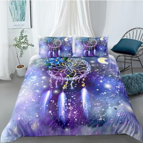Creative Printed Duvet Cover Set Dream Catchers Feather Bedding Set Single Double Queen King Size Adult Bedclothes Quilt Cover