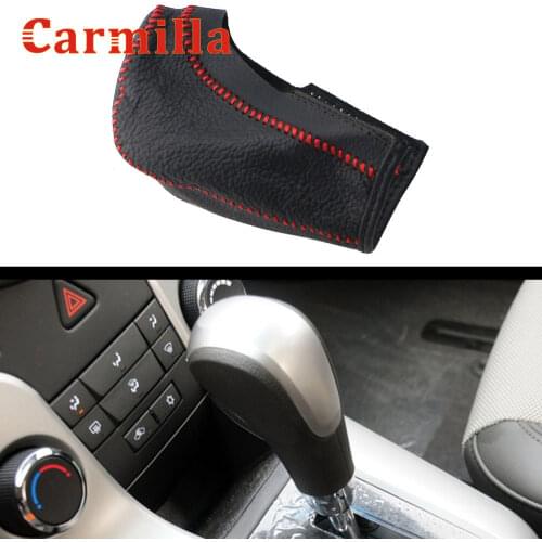 Leather AT Car Gear Shift Knob Cover for Chevrolet Cruze Captiva 2013 2012 2011 2010 Automatic Transmission Hand-stitched DIY