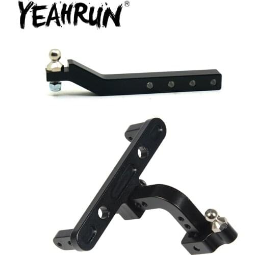 YEAHRUN Black Metal Adjustable Tow Trailer Hook Hitch for Axial SCX10 II 90046 1/10 RC Crawler Car Upgrade Parts
