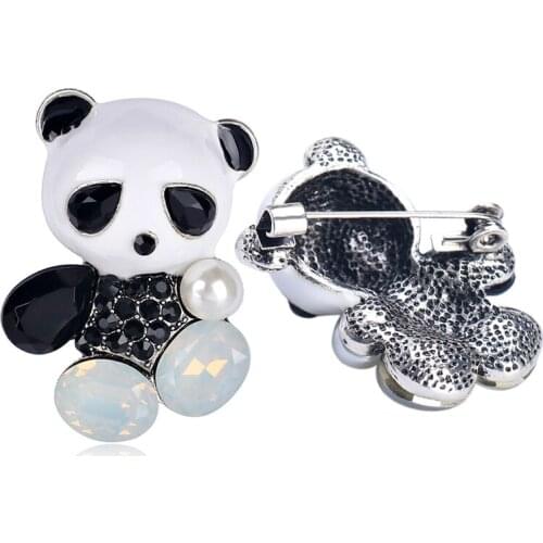 Personality Alloy Oil Dripping Cartoon Animal Panda Brooch Brooches Collar Pins Sweater Decoration Suit Accessories
