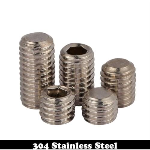 M6*5 M6x5 M6*6 M6x6 M6*8 M6x8 M6*10 M6x10 304 Stainless Steel 304ss DIN913 Inner Hex Hexagon Socket Grub Flat Point Set Screw