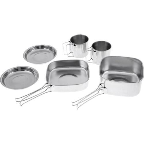 MagiDeal 6 Pieces Foldable Pot Cookware Set Bowl Cooking Supplies Utensils Camping