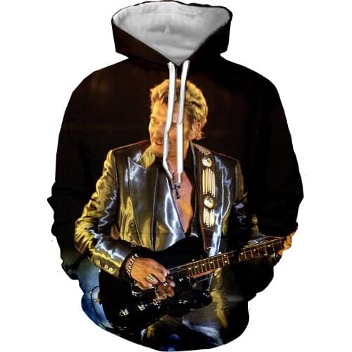 Rock Johnny Halliday Sweatshirts Men Hoodies 3D Print Hoodie Hip Hop Male Casual Cool Tracksuits Clothes Harajuku Jacket Tops