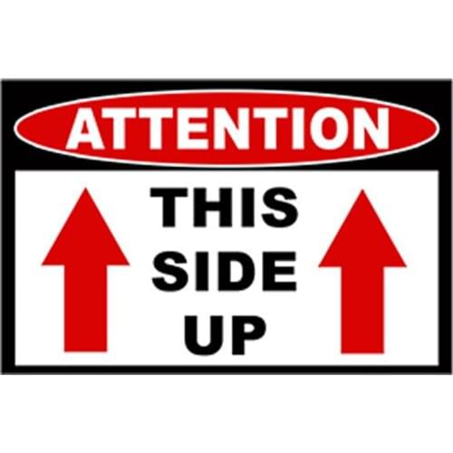 Funny This Side Up Caution Warning Car Stickers Decal Accessories Motorcycle Shipping Fragile Label Container PVC 13cm X 8cm