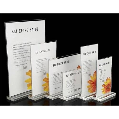 Table Sign Clear Acrylic Display Card A4/a5 Table T Type Advertising Poster Price List Of Drinks Menu Holder Rack