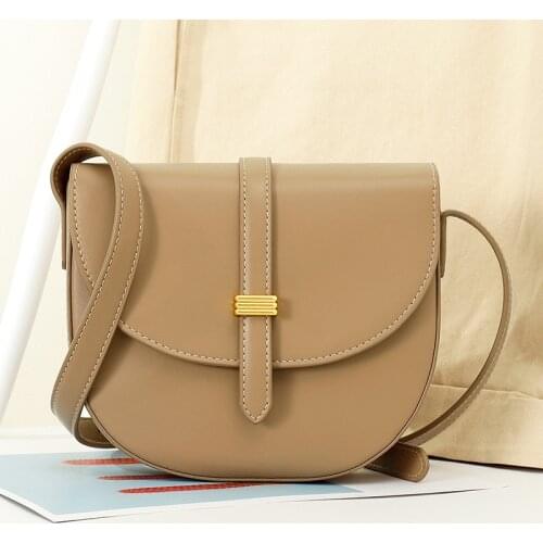 New Fashion Soft Leather Semicircle Saddle Underarm Bag Women Shoulder Bag Simple Retro Messenger Lady Bag Purses and Handbags