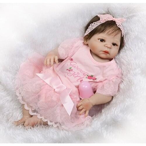 NPKCOLLECTION lifelike full vinyl reborn baby doll real girl gender beautiful doll for children on Childrens day and Christmas