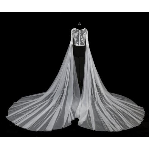 2020 New Arrival 5 Meters Ivory White One-layer Cathedral Wedding Veils Bridal Veil With Comb