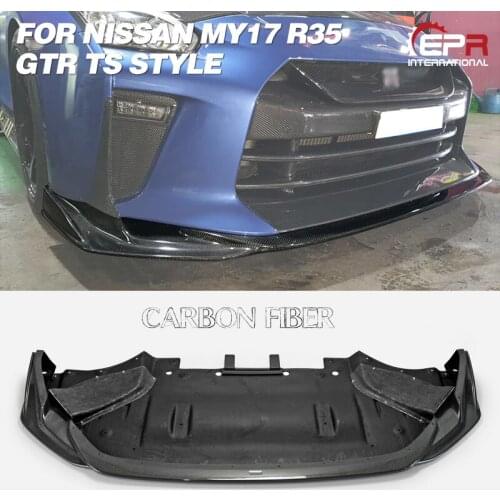 Carbon/Glass Fiber Front Lip For MY17 R35 GTR TS Style FRP Front Diffuser (Only use with TS Style Front Bumper) Body Kit Racing