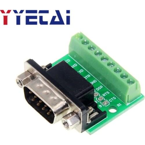 1PCS DB9 male and female adapter screw terminal 9-pin 9-hole RS232 RS485 conversion board DD
