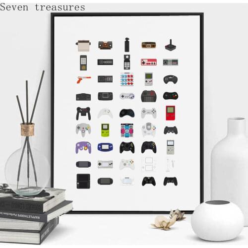 Modern Video Game Controllers Posters And Gaming Room Decorative Pictures Bedroom Decor Prints Fathers Day Gift For Dad Retro