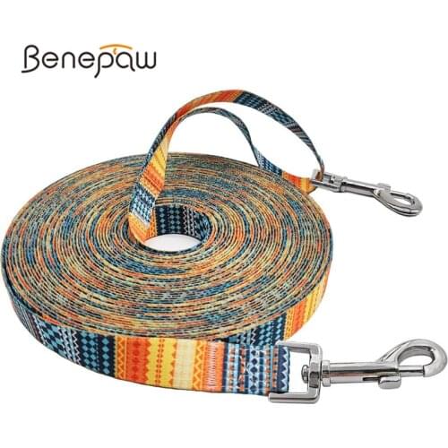 Benepaw Durable Long Dog Training Leash 4.5m/6m/9m/15m Lightweight Sturdy Metal Clips Pet Leash Lead Obedience Recall Agility