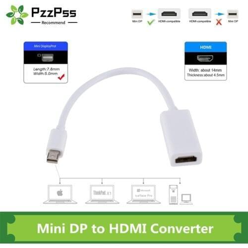 PzzPss Mini Displayport To HDMI Cable 1080P TV Projector Projetor DP 1.4 Display Port Converter For Apple Macbook Air Pro