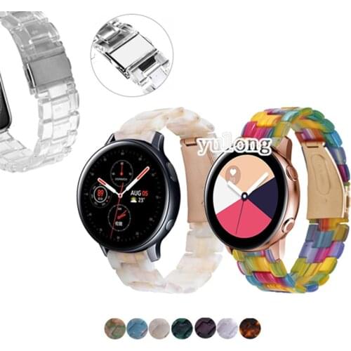 Colorful Transparent Resin Strap Band for Samsung Galaxy Active3 41mm Smart Watch Repleacement Wristband for Active 2 40mm 44mm