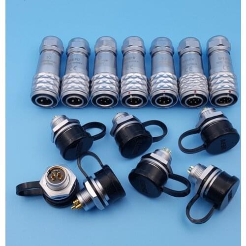 SF12 Waterproof Metal 2/3/4/5/6/7/9 Pin PUSH-PULL IP67 12mm Chassis Panel Mount Aviation Plug Cable Connector